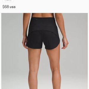 Lululemon High Rise Speed Up 4 Shorts, Size 8, Black